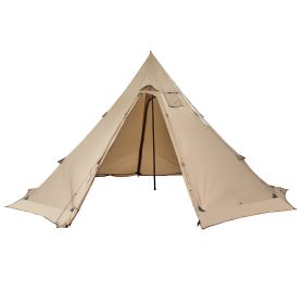 Hot Tent for 4-6 Persons, Portable Winter Tipi Tent with Stove Jack, Waterproof Canvas Camping Tents
