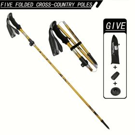 "The Ultimate Trekking Poles - Adjustable Length, Non-Slip Grip - Perfect Gift for Adventure Enthusiasts" (Color: Golden Yellow)